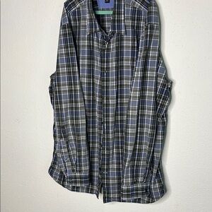 Banana Republic Blue and Black Casual Button Down Shirt